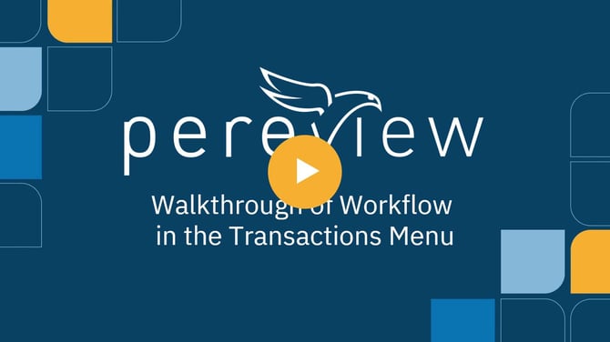 Transactions Menu Workflows