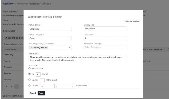 Workflow Status Editor